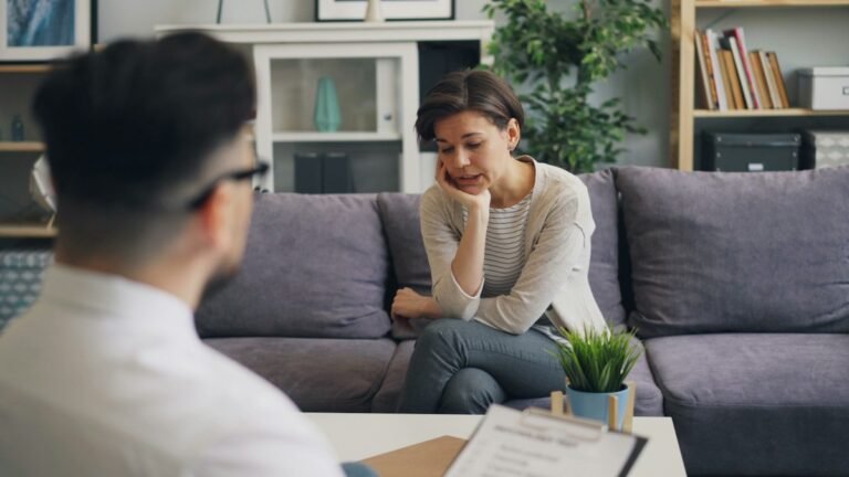 Counseling conversation in an office setting