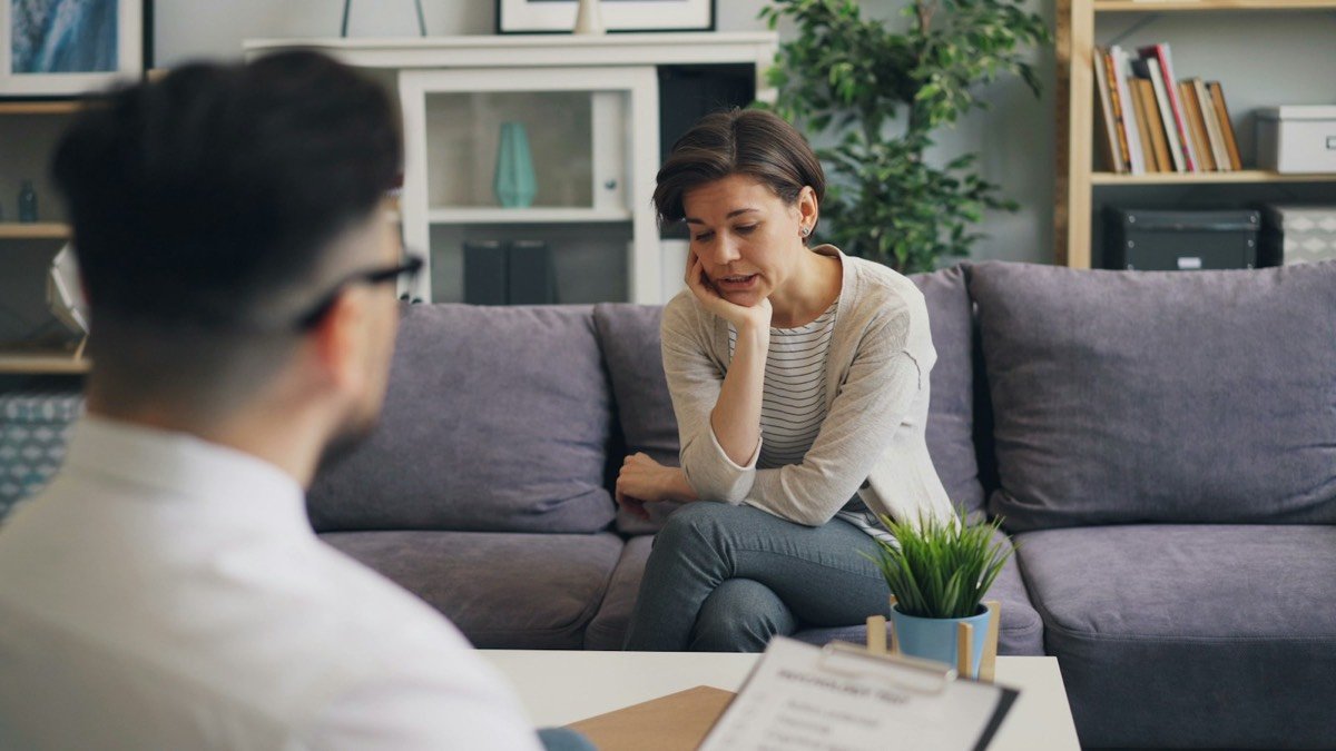 Counseling conversation in an office setting